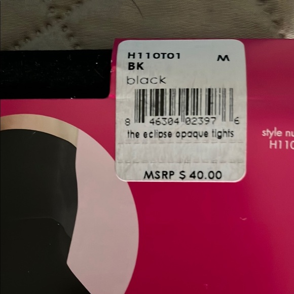 Eclipse Black Opaque Tights Medium NWT - Picture 2 of 4